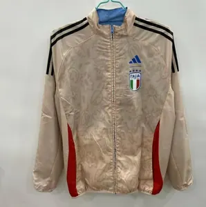 25-26 Italy Blue&Beige Trench Coat Reversible Windbreaker Double-Sides Jacket 1