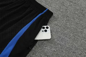 22-23 Barcelona Training Suit Short Sleeve Kit Black Grey 1