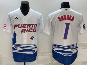 White Puerto Rico 2023 World Cup Baseball Jerseys 31