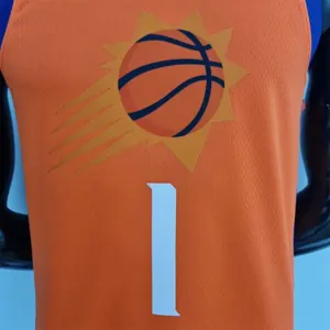 75th Anniversary BOOKER#1 Phoenix Suns Jordan Theme Orange NBA Jersey 3