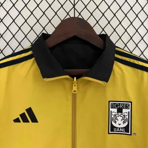 2024 Tigres UANL Orange&Yellow Trench Coat Reversible Windbreaker Double-Sides Jacket 4