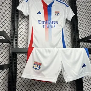 24-25 Lyon Home Kid Kits Youth Apparels Football AAAAJersey Yupoo 3