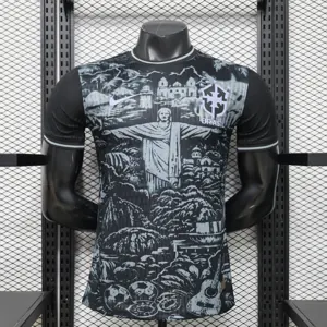 2026 Brazil Cristo Redentor Special Edition Football Player Version Black T-Shirt AAAAJersey Yupoo 7