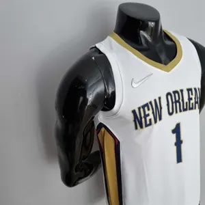 75th Anniversary New Orleans Pelicans Williamson#1 White NBA Jersey 7