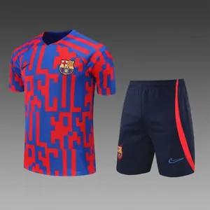22-23 Barcelona training suit Short Sleeve kit red and blue camouflage 16