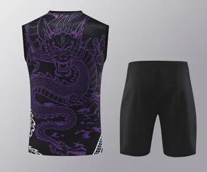 24-25 Real Madrid Purple Dragon Training Vest Kits(Top+Shorts) Football Replicas Yupoo 3