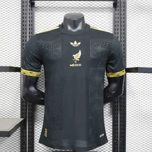 2025 Mexico Gold Jersey Black Kit Player Version Shirt AAAAJersey Dropship Yupoo
