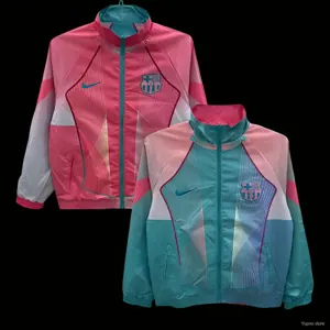25-26 Barcelona Pink&Blue Windbreaker Double-Sided Jackets AAAAJersey Dropship Yupoo 10