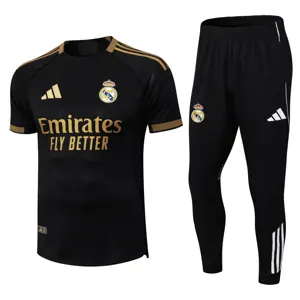 25-26 Real Madrid Black Player Version Training Kits Football Tracksuits