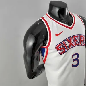 Rookie Philadelphia 76ers Iverson #3 white NBA Jersey 5