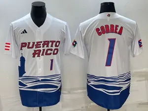 White Puerto Rico 2023 World Cup Baseball Jerseys 43