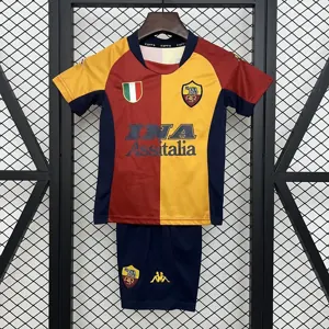 01-02 Roma Home Retro Kid Kits Youth Apparels Sport AAAAJersey Yupoo
