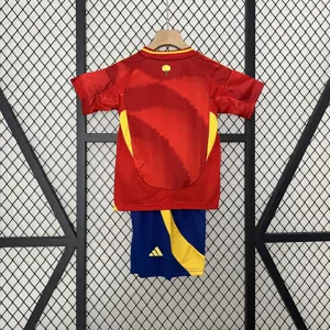 2024 Spain Home Kid Kits Children Sets Football AAAAJersey Yupoo 3