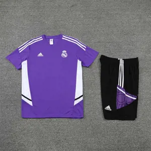 22-23 Real Madrid Training Suit Short Sleeve Kit Purple 4