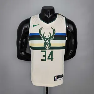 Antetokounmpo#34 Bucks Striped Off-White