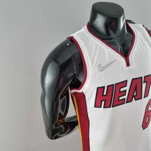 75th Anniversary Miami Heat JAMES #6 White NBA Jersey 4