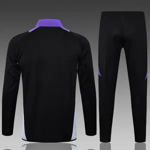 24-25 Real Madrid Black&Purple Football Tracksuit Long Jacket Suits 2