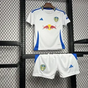 24-25 Leeds United Home Kid Kits Youth Apparels Sport AAAAJersey Yupoo 1