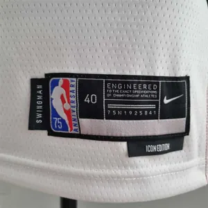 75th Anniversary Miami Heat JAMES #6 White NBA Jersey 2