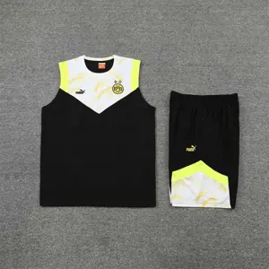 22-23 Dortmund vest training suit kit black and white 5