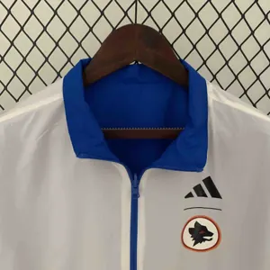 23-24 Roma Reversible Windbreaker White&Blue Double-Sides Jacket Soccer Jerseys For Sale 1