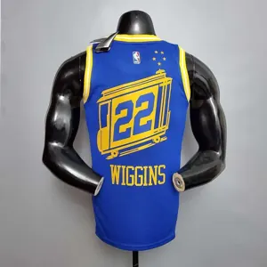 Tram version WIGGINS#22 Golden State Warriors blue 6