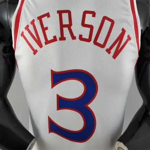 Rookie Philadelphia 76ers Iverson #3 white NBA Jersey 6