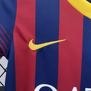 13-14 Barcelona Home Retro Kids Kits Children Shirt Cheap Jersey Yupoo 4