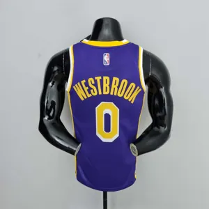 75th Anniversary Westbrook #0 Los Angeles Lakers Jordan Purple NBA Jersey 1