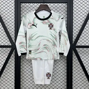2025 Portugal Away Kid Kits Long Sleeve Youth Apparels AAAAJersey Dropship Yupoo