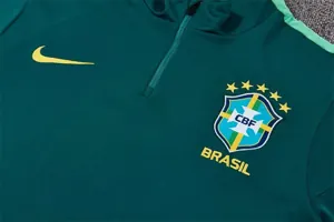 2026 Brazil Mens Kit Dark Green Half Pull Training Suit Yupoo 7 5