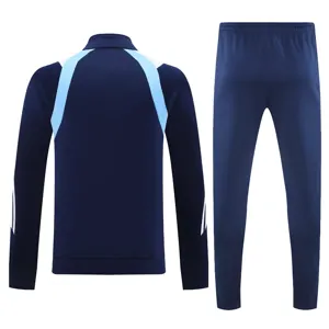 25-26 Real Madrid White&Blue Football Tracksuits Long Jacket Suits 1