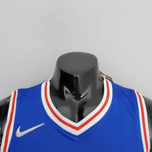 75th Anniversary Philadelphia 76ers EMBIID#21 Blue NBA Jersey 1