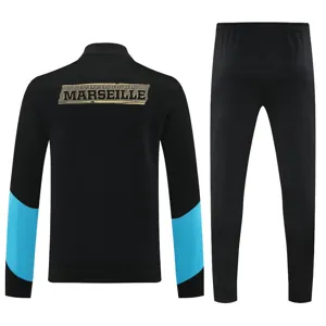 25-26 Marseille Black Football Tracksuits Long Jacket Suits 2