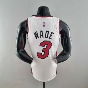 75th Anniversary Miami Heat WADE #3 White NBA Jersey 6