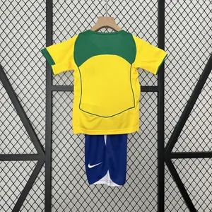 2004 Brazil Home Retro Kid Kits Youth Apparels AAAAJersey Wholesale Yupoo 3