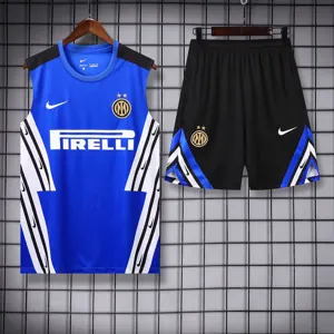 25-26 Inter Milan Retro Blue Training Kits Football Vest Suits 3