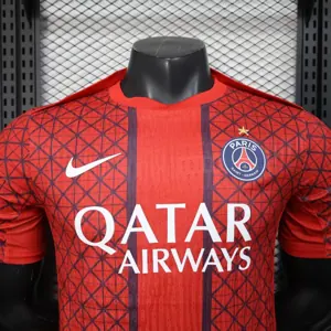 25-26 PSG Fourth Red Shirt Player version Kit Football Uniform AAAAJersey Dropship Yupoo 1