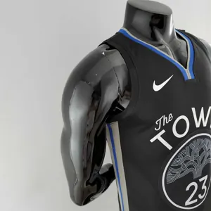 2020 GREEN #23 Warriors City Edition Black and Grey NBA Jersey 5