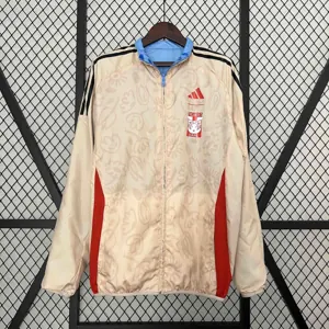 2024 Tigres UANL Beige&Blue Trench Coat Reversible Windbreaker Double-Sides Jacket 4