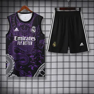 24-25 Real Madrid Purple Dragon Training Vest Kits(Top+Shorts) Football Replicas Yupoo 2