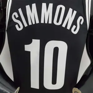 75th Anniversary Simmons #10 Nets Black NBA Jersey 4