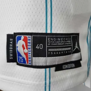 75th Anniversary Ball #2 Charlotte Hornets White NBA Jersey 7