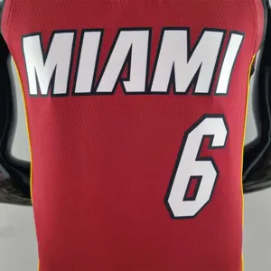 75th Anniversary Miami Heat Jordan JAMES #6 Burgundy NBA Jersey 8