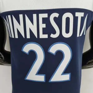 75th Anniversary Minnesota Timberwolves Wiggins #22 Royal Blue NBA Jersey 3