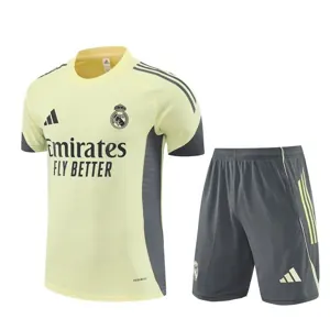 25-26 Real Madrid Yellow Training Kits Football Tracksuits