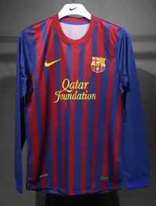 11-12 Barcelona Home Retro Kit Vintage Player Version Long Sleeve Shirt AAAAJersey Dropship Yup 2