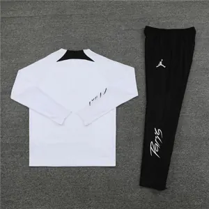 23-24 PSG Long Sleeve Kits White Zipper Training Suits Jersey Supplier Yupoo 1