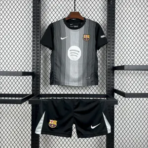 25-26 Kids Barcelona Goalkeeper Black Kit Youth Apparels Football AAAAJersey Dropship Yupoo