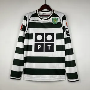01-03 Sporting Lisbon Home Retro Kit Long Sleeve Vintage Shirt Soccer Jerseys Yupoo